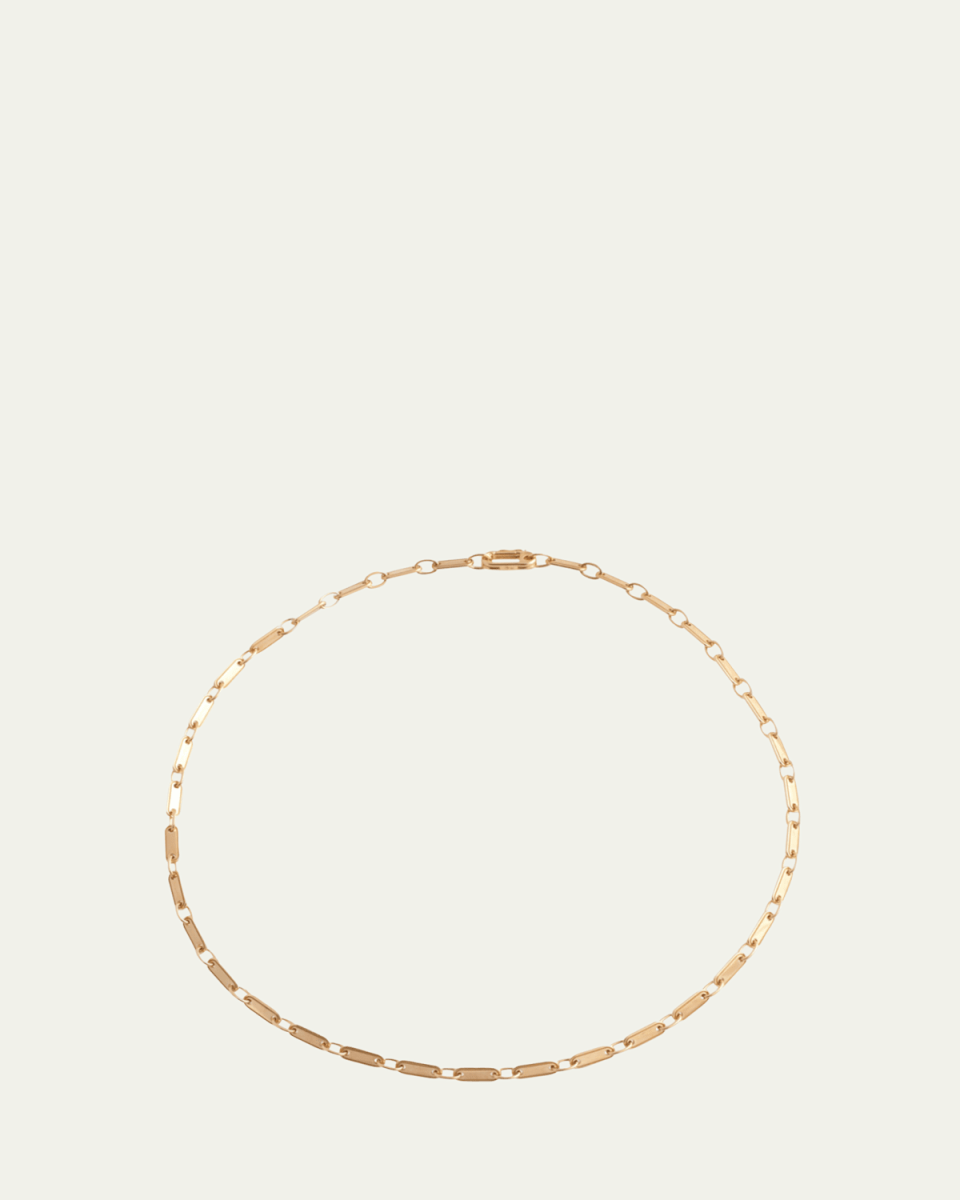 18K Yellow Gold ID Tag Single Chain Necklace